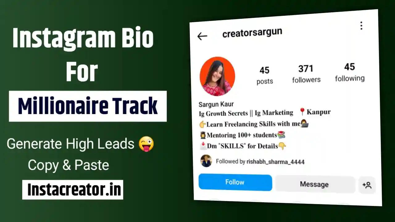Best Instagram Bio For Millionaire Track ( Copy & Paste ) - InstaCreator