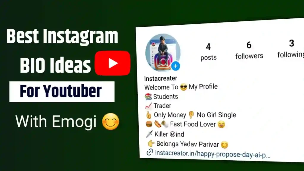 Instagram Bio For YouTuber