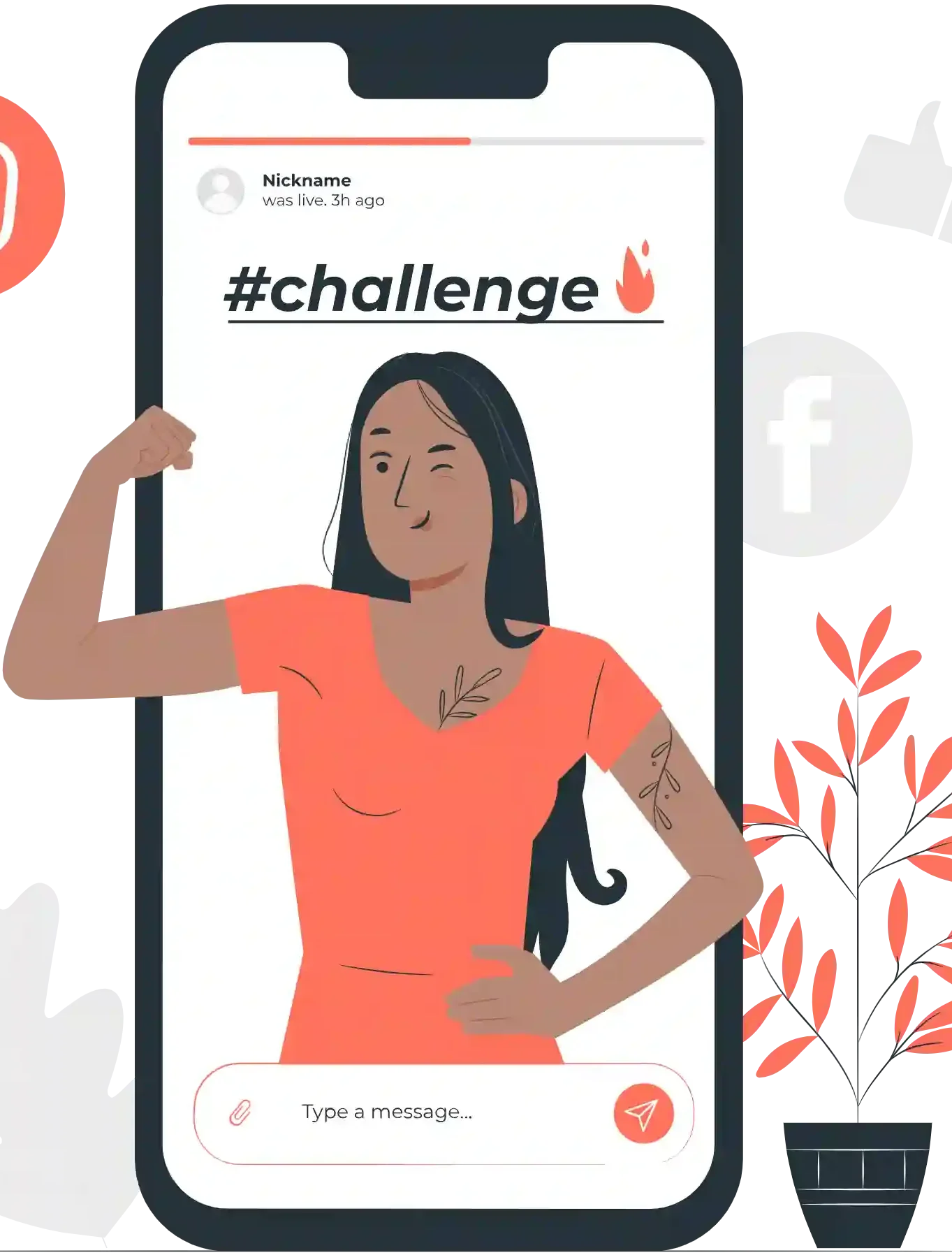 Instagram Followers Poppup Banner Girl
