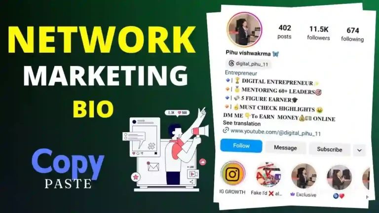 Network Marketing Bio For Instagram