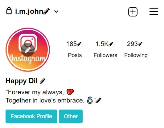 2 Line Instagram Bio for Married Couples