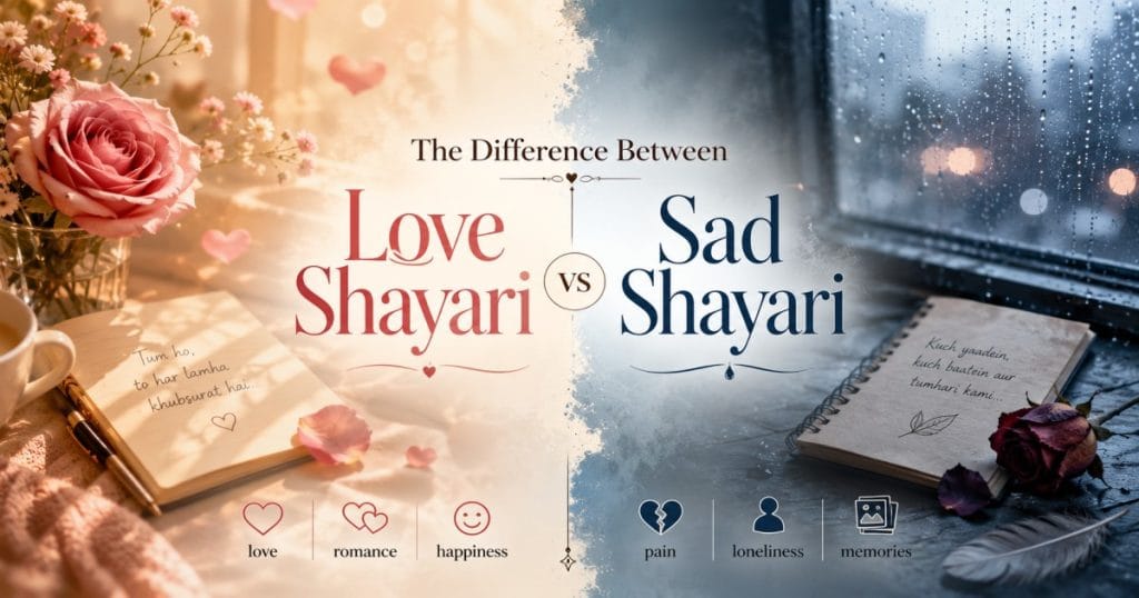 Love Shayari and Sad Shayari difference